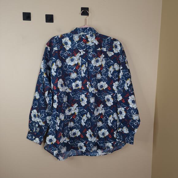 Duluth Wrinklefighter Button Up Shirt in Navy Sun Floral Size Plus 1X - Picture 5 of 8